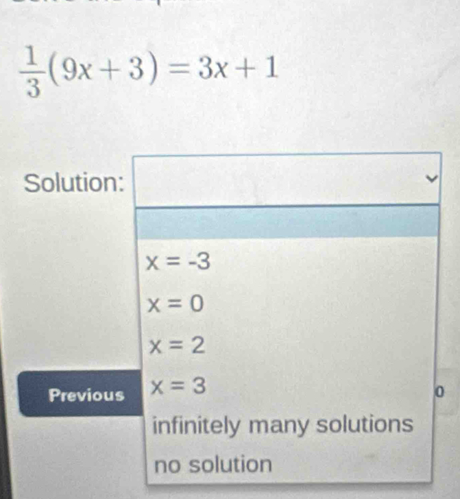  1/3 (9x+3)=3x+1
So
0