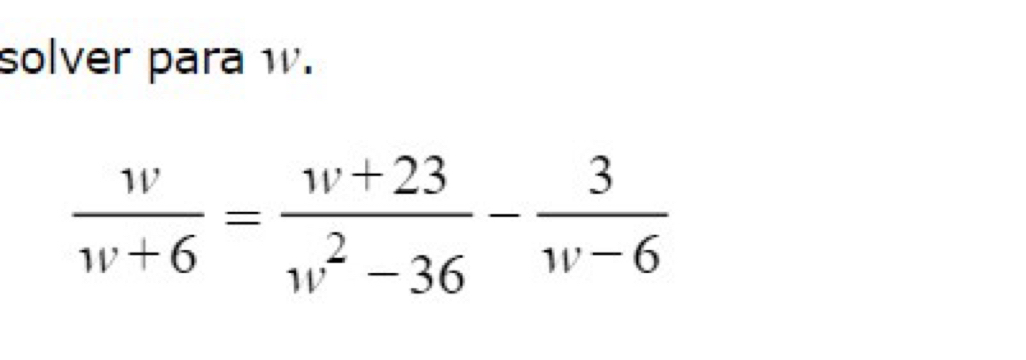 solver para w.