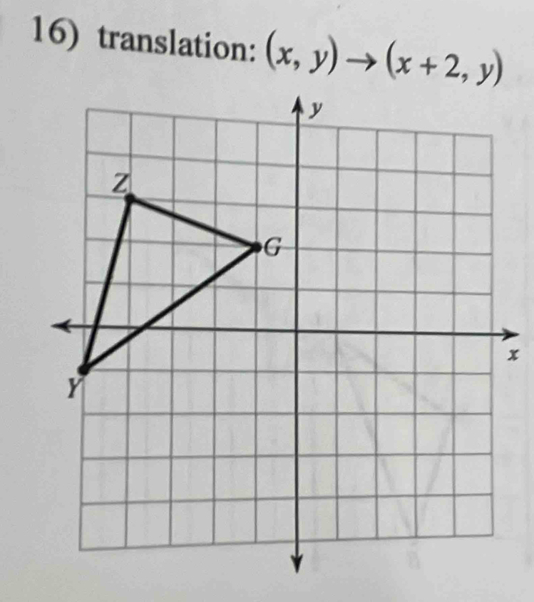 translation: (x,y)to (x+2,y)
x