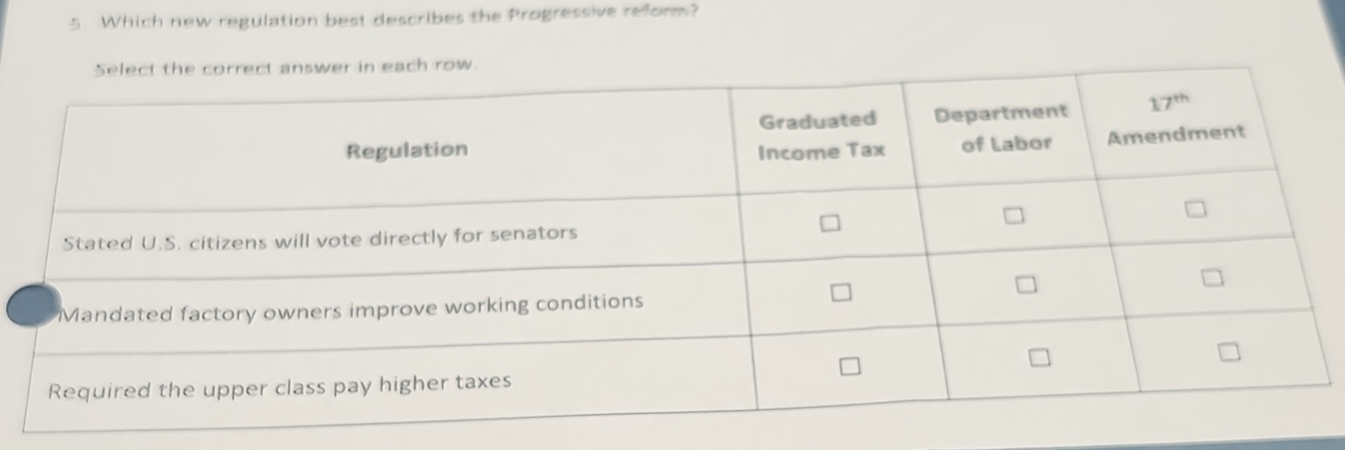 Which new regulation best describes the Progressive reform?