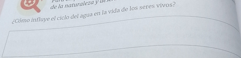 de la naturaleza y de 
¿Cómo influye el ciclo del agua en la vida de los seres vivos?