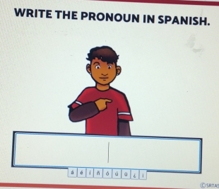 WRITE THE PRONOUN IN SPANISH. 
OSRTA