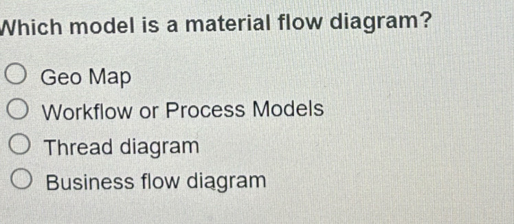 Solved: Which model is a material flow diagram? Geo Map Workflow or ...