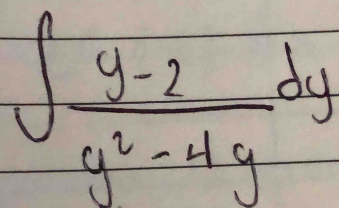 ∈t  (y-2)/y^2-4y dy