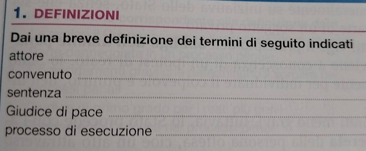 Risolto:DEFINIZIONI Dai una breve definizione dei termini di seguito ...