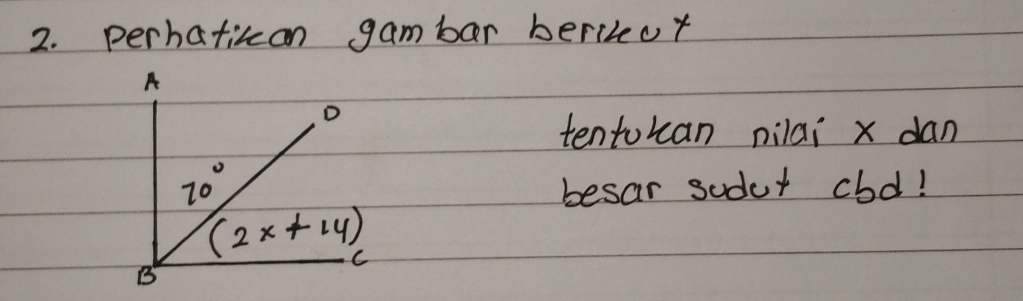 perhaticon gambar berileot
tentokan nilai x dan
besar sudur cbd!