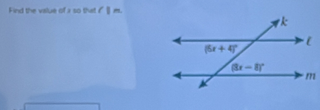 Find the value of 2 so that l||m.