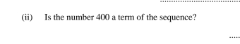 (ii) Is the number 400 a term of the sequence?