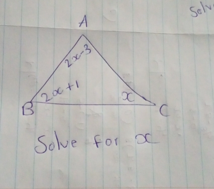 selv
Solve for x