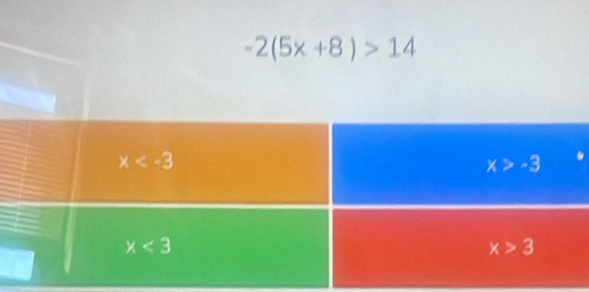 -2(5x+8)>14