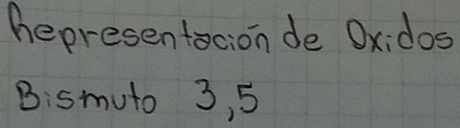 hepresentocion de Oxidos 
Bismuto 3, 5