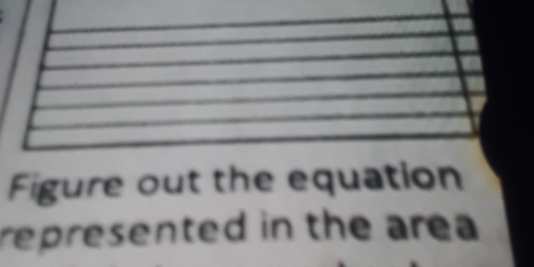 Figure out the equation 
represented in the area