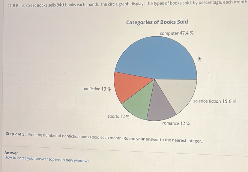 Solved: 21-B Book Street Books sells 540 books each month. The circle ...