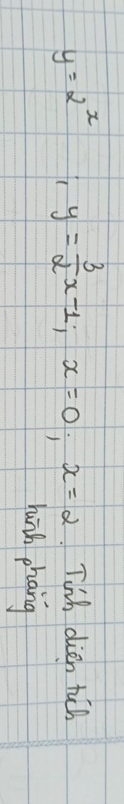 y=2^x; y= 3/2 x-1; x=0; x=2 Twh dien ruch 
huinh phang