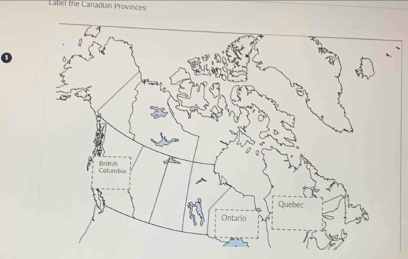 Label the Canadian Provinces: