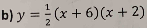 y= 1/2 (x+6)(x+2)