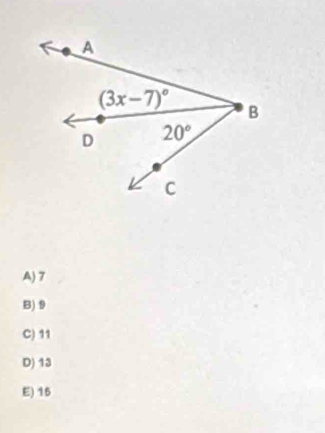 A) 7
B) 9
C) 11
D) 13
E) 15