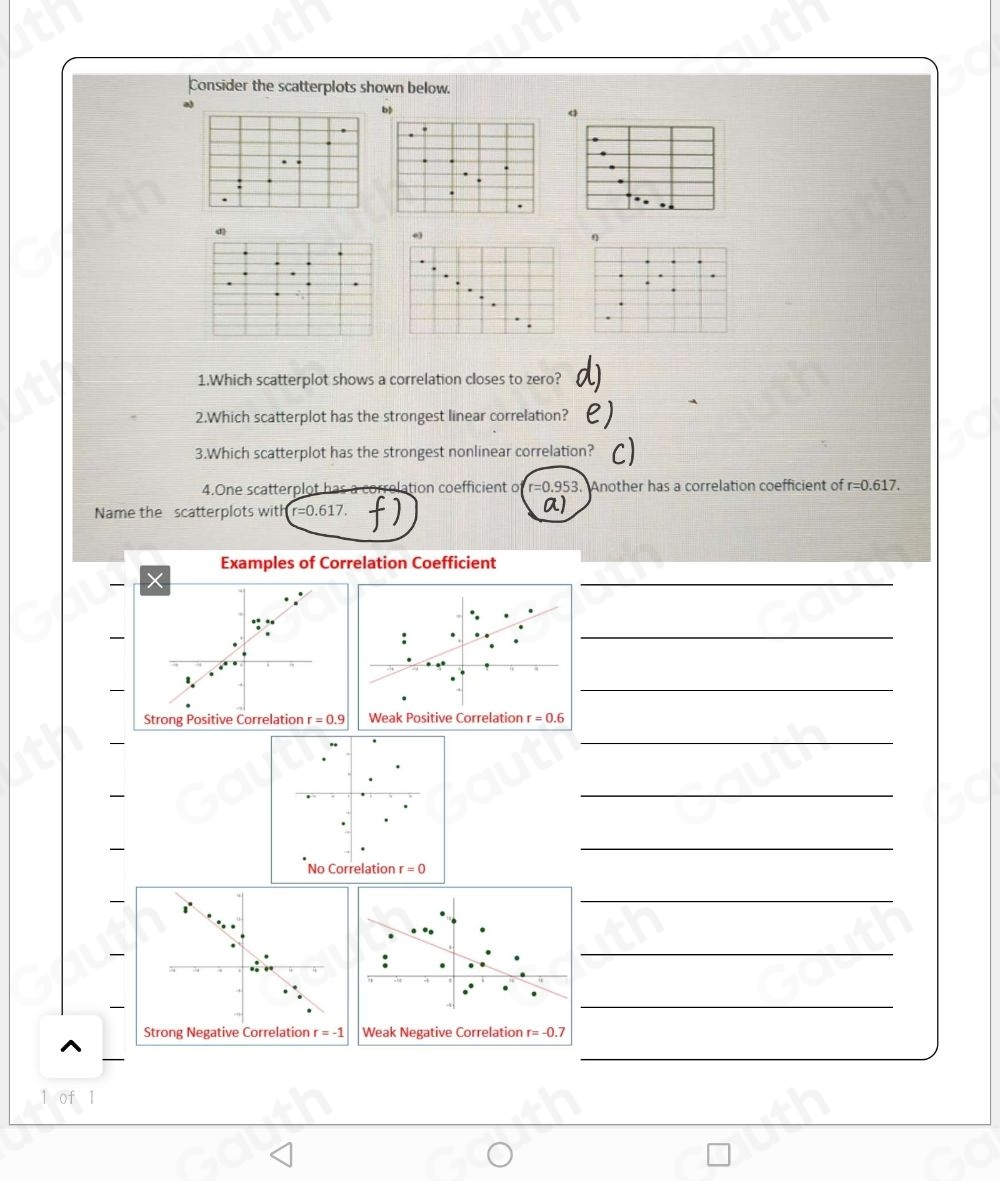 Solved: Consider the scatterplots shown below. a) b)