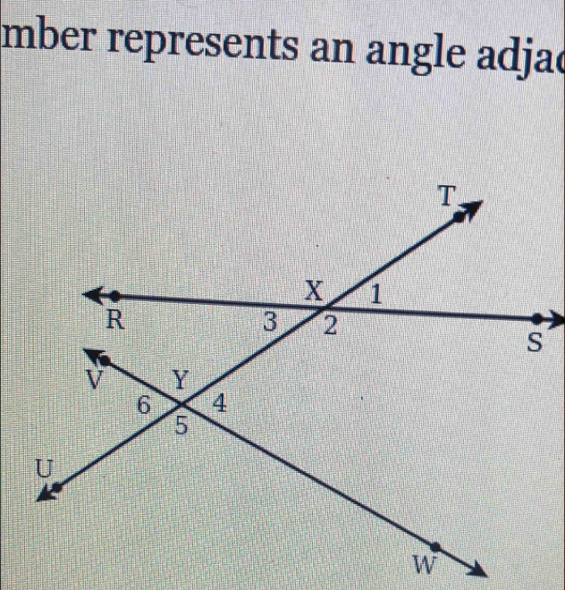 mber represents an angle adjad