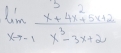 limlimits _xto -1 (x^3+4x^2+5x+2)/x^3-3x+2 