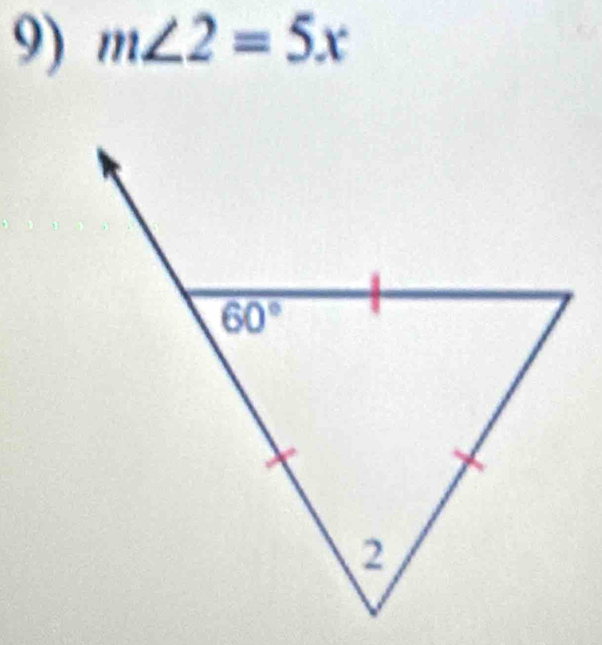 m∠ 2=5x