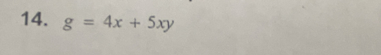 g=4x+5xy