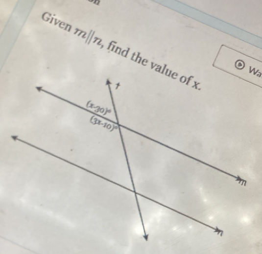 on
Given mparallel n find the value of x