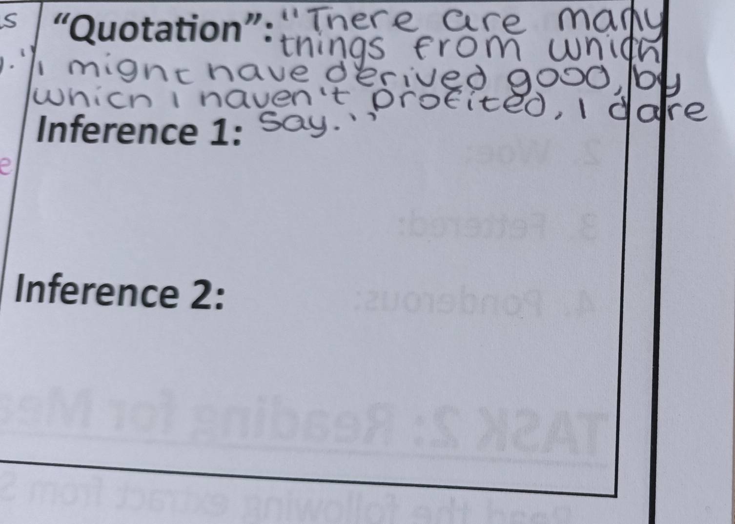 “Quotation”: 
Inference 1: 
a 
Inference 2: