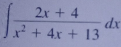 ∈t  (2x+4)/x^2+4x+13 dx