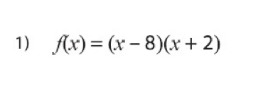 f(x)=(x-8)(x+2)