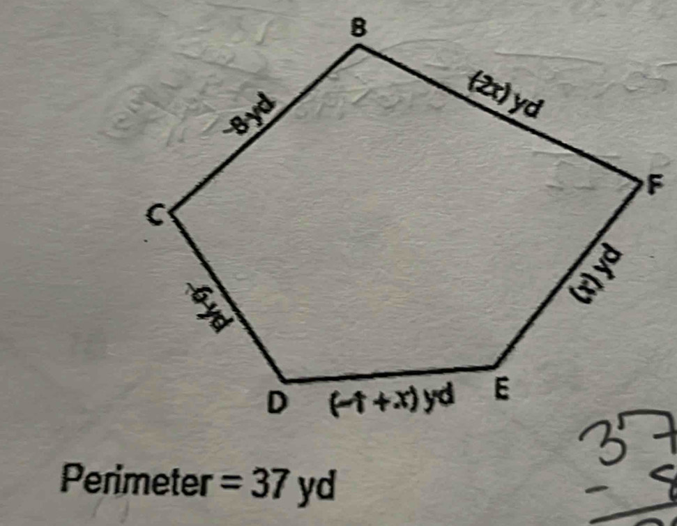 Perimeter =37yd