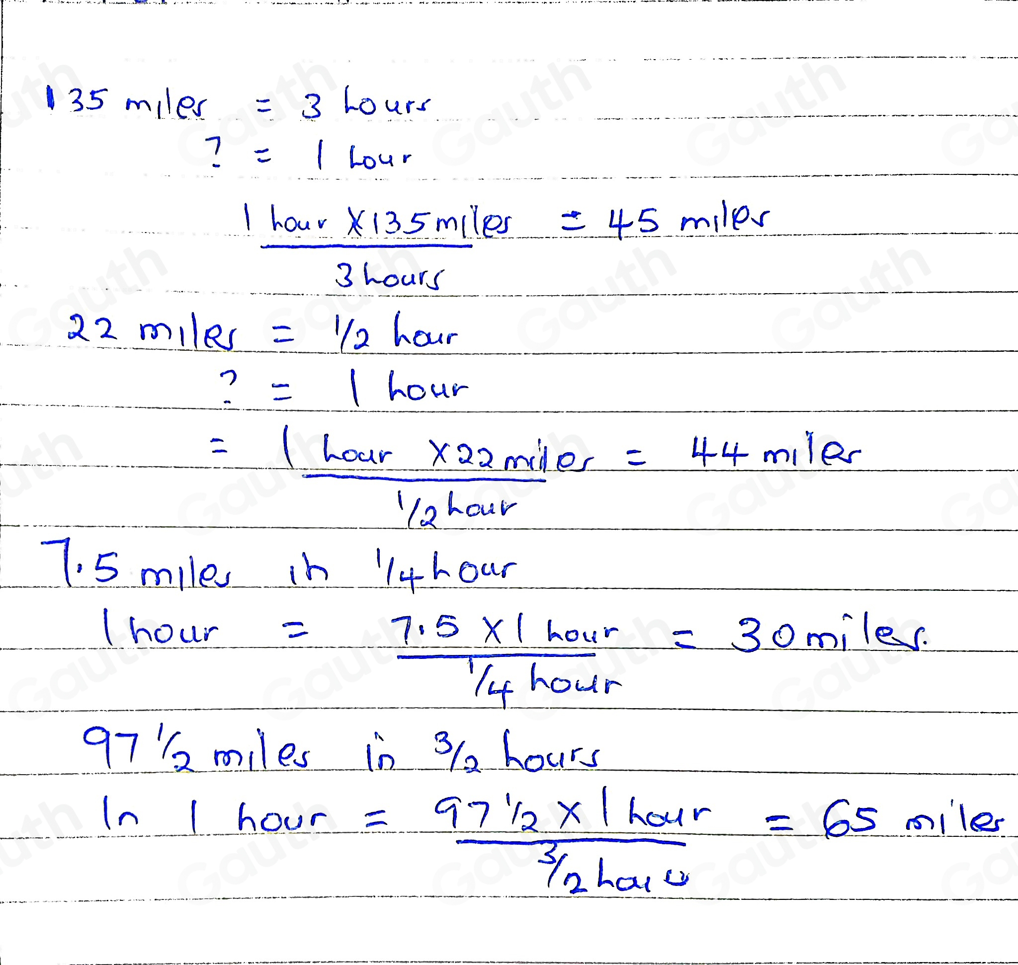 Solved: Determine the number of miles each car can travel in 1 hour ...