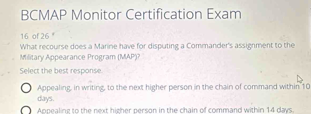 Solved: BCMAP Monitor Certification Exam 16 of 26 What recourse does a Solved: BCMAP Monitor Certification Exam 16 of 26 What recourse does a