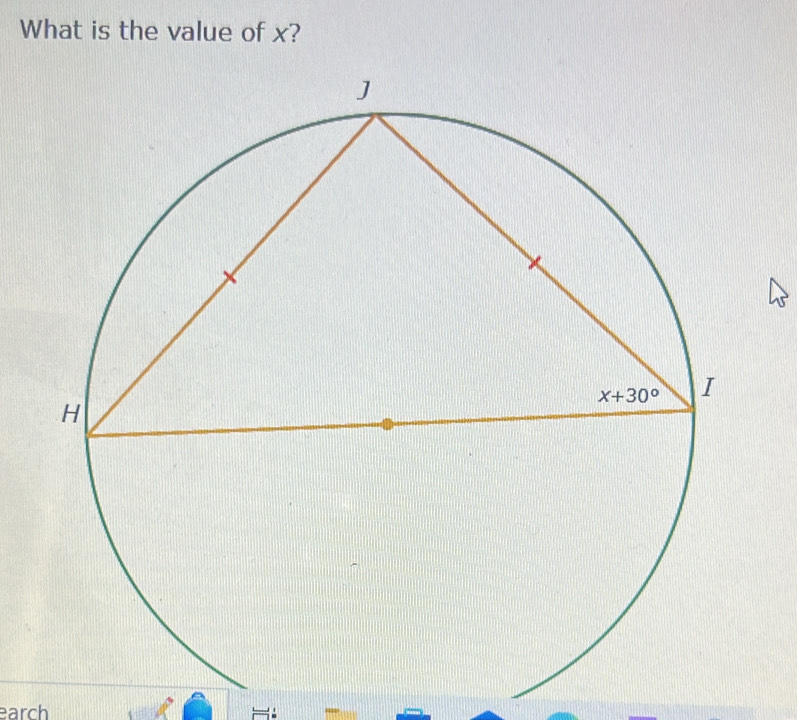 What is the value of x?
earch