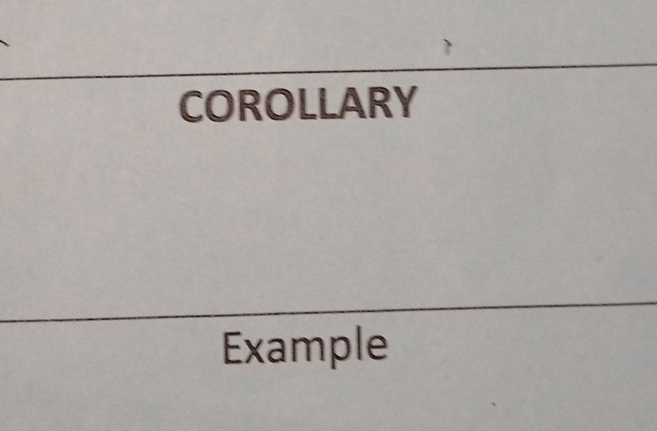 COROLLARY 
Example