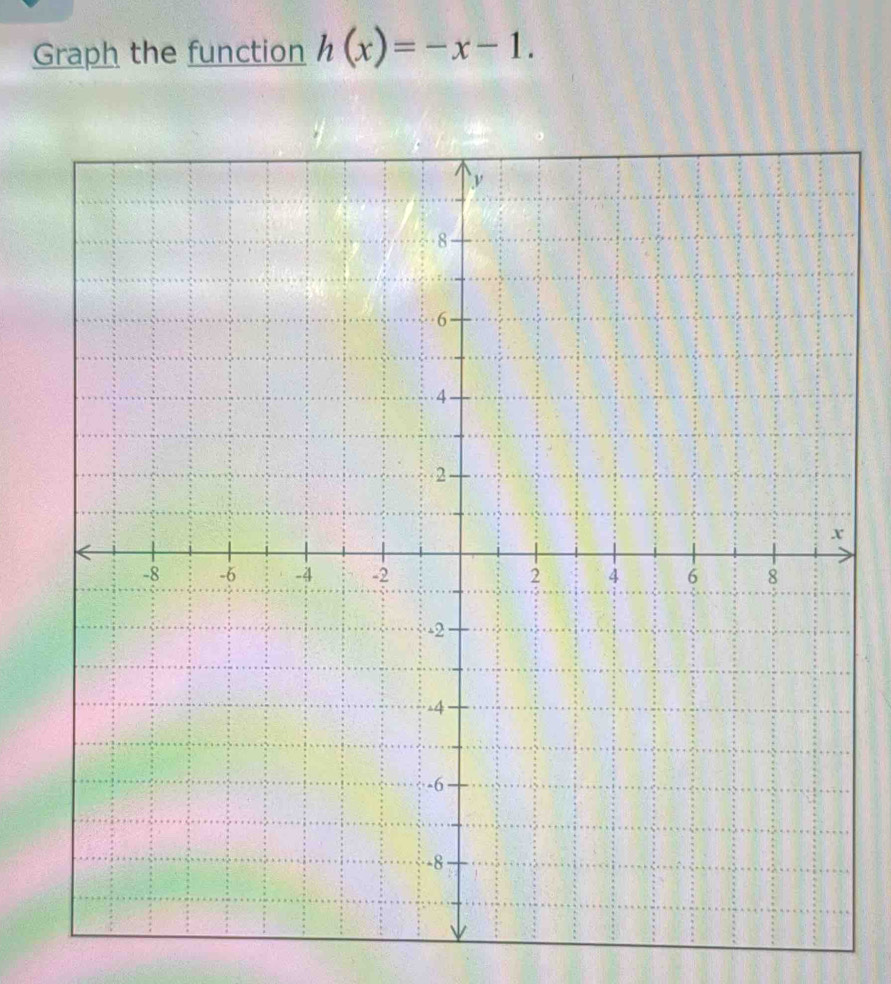 Graph the function h(x)=-x-1.