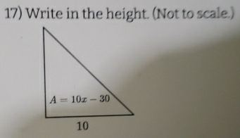 Write in the height. (Not to scale.)