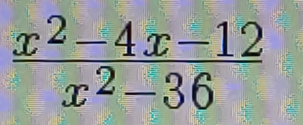  (x^2-4x-12)/x^2-36 