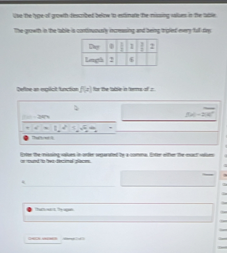 Solved: Use the type ofl growth described below to estimate the missing ...