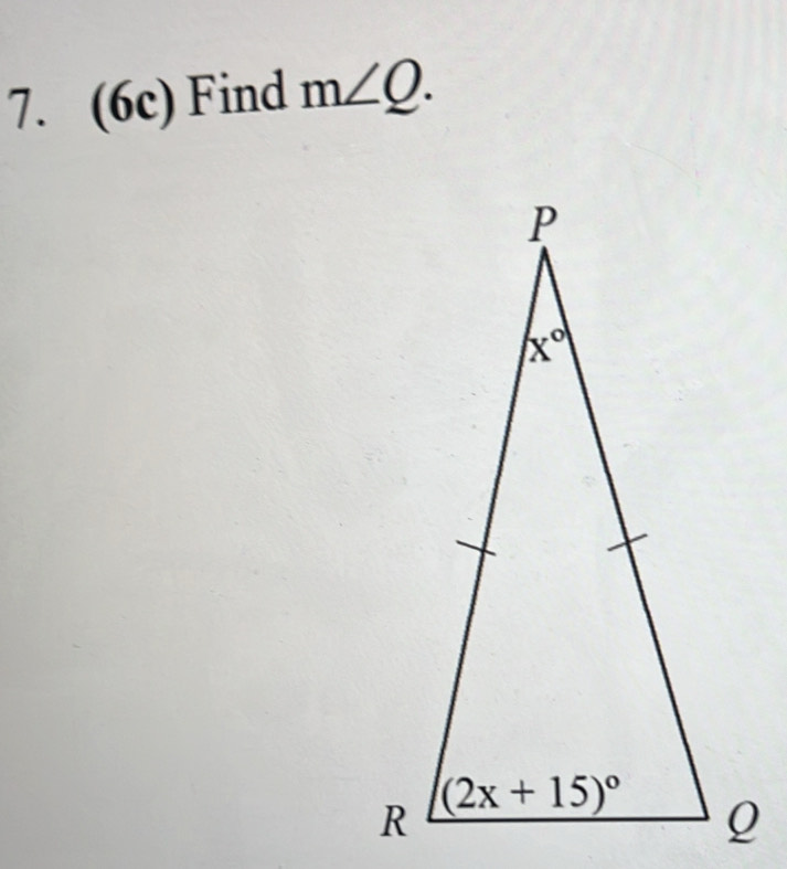 (6c) Find m∠ Q.