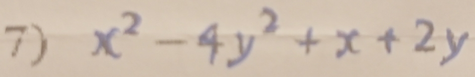 x² -4y²+ x +2y