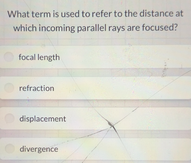 Solved: What term is used to refer to the distance at which incoming ...