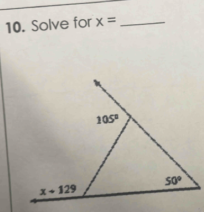 Solve for x= _