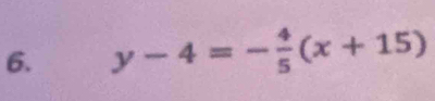 y-4=- 4/5 (x+15)