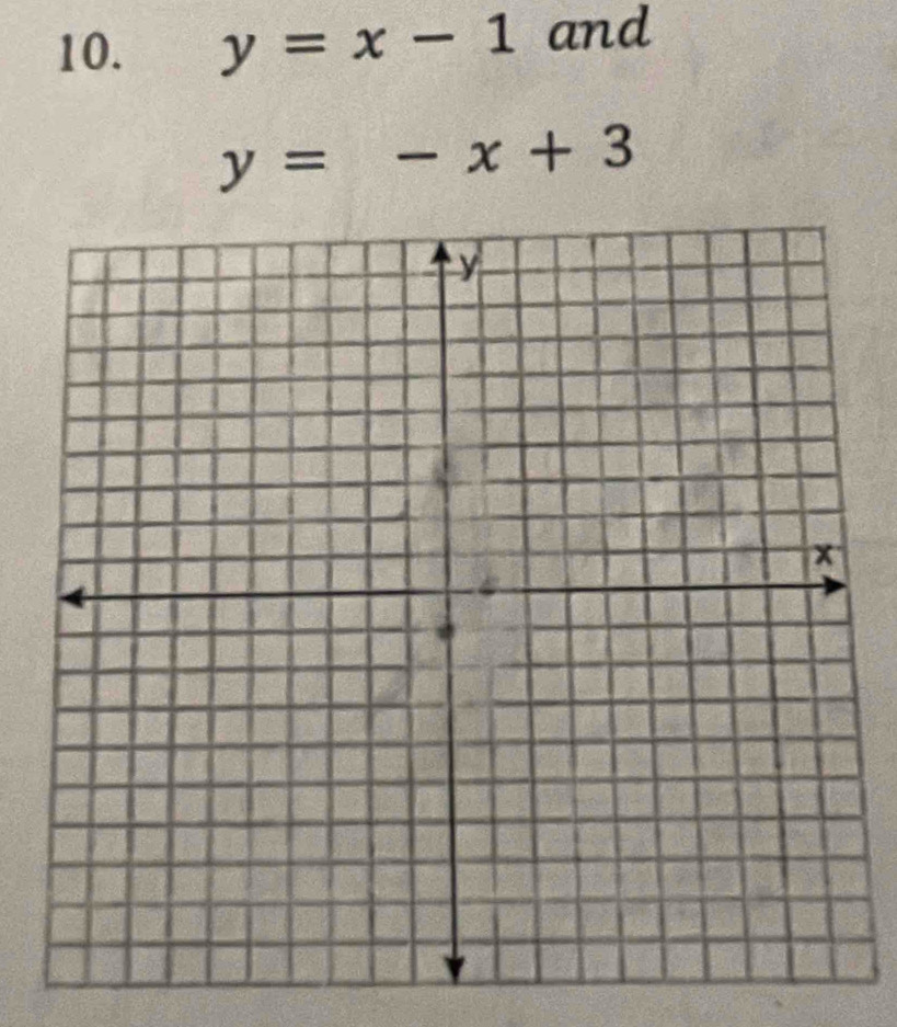 y=x-1 and
y=-x+3