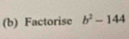 Factorise b^2-144