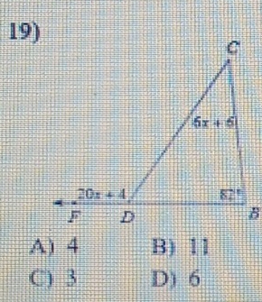 A) 4 B) 11
C) 3 D) 6