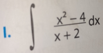 ∈t  (x^2-4)/x+2 dx