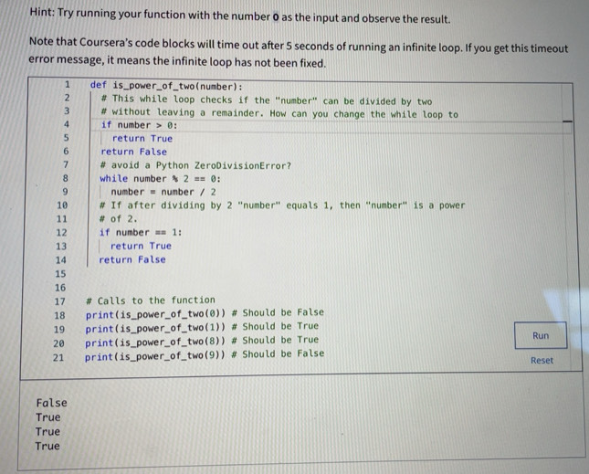 Solved: Hint: Try running your function with the number 0 as the input ...