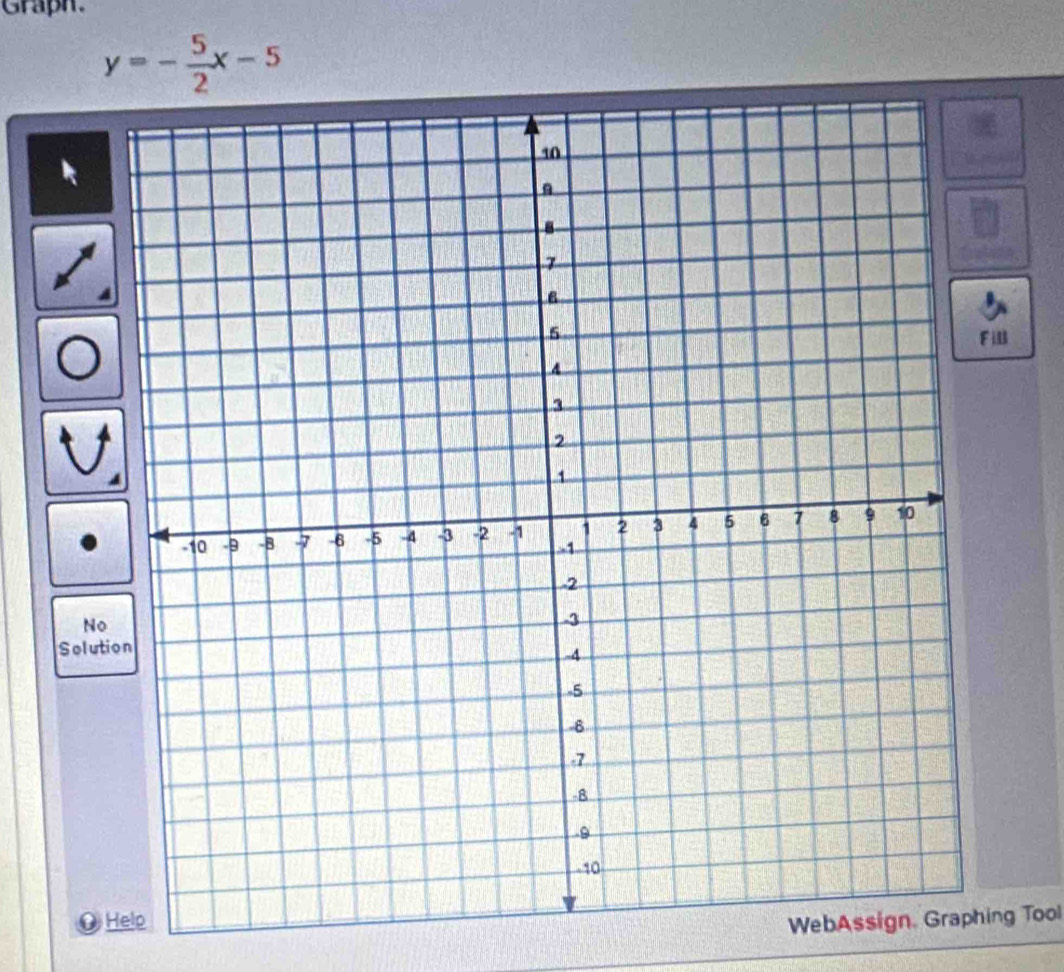 Graph.
y=- 5/2 x-5
ill
No
Solution
O Weing Tool